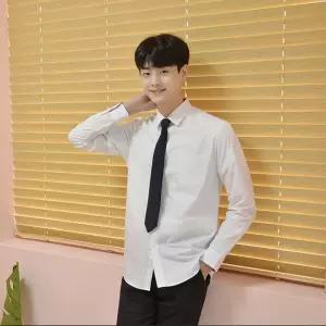 교복몰 프리미엄 남성 셔츠 화이트 빨강체크 와이 학교와이