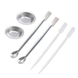 BRBASAP 2Pcs 금속 페인트 트레이 믹싱 팔레트 교반기 에어브러시 페인팅 모델용 투명 플라스틱 드롭퍼 DIY 아트 크래프트 작은 컵 그릇과 접시