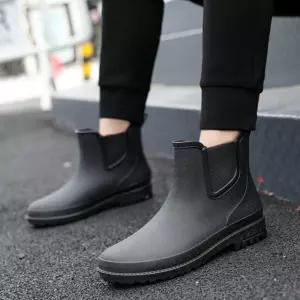 장마철 심플 데일리 무드 남성용 앵클 레인부츠방마 남자 장화 여름 남자숏 비오는날신발 방수 부츠