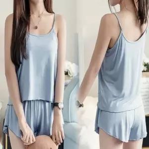 끈나시잠옷 잠옷 실크 홈웨어 여름 냉감 세트