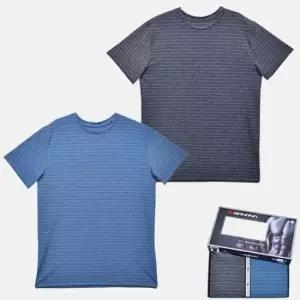 편안하고 쾌적한 에어로쿨 스트라이프 남성 반팔 티셔츠 2매입0004la