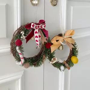 방울 리본 크리스마스 원형 오너먼트장식용 벽걸이품 트리용 가정용 파티 홈파티 인테리어 데코 용품 소품