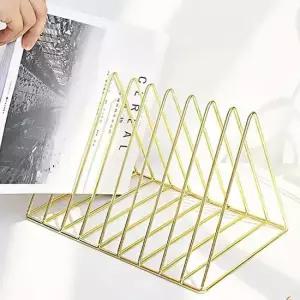 클래식 인테리어 삼각프레임 스틸 책꽂이(골드) 철제책꽂이 미니책꽂이 간이책꽂이 책상책꽂이