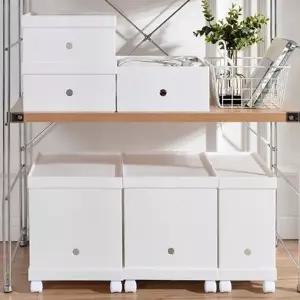 리빙박스 55L 이동식 플라스틱 수납함 정리함