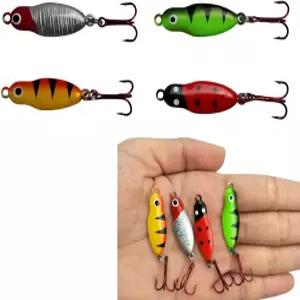 트레블 훅이 달린 얼음 낚시 지그 리드 후크 겨울 금속 미끼