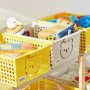 아이보리 곰돌이 바스켓 대형 소품 바구니 멀티박스 정리함