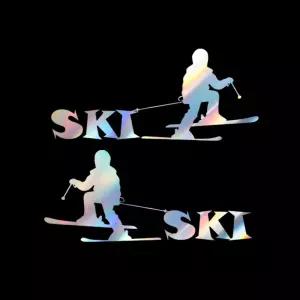 자동차 064 스키 포인트스티커 2개3세트특이한 인테리어 꾸미기 재미있는 레터링 익스 튜닝 차량 주유구