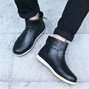 남성 3컬러 캐주얼 퀼팅 커브 방한 기모 레인부츠낚시장화 방한화 주방 용신발 반장화 방수화 패션 남자 고