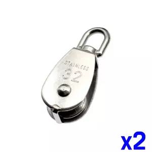 미니 스텐 도르레 와이어 로프 서스 32mm x2개물건도 운반기계 소형도 공구도