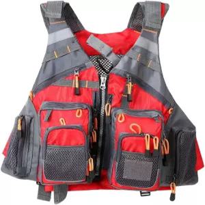 다기능 카약 구명조끼 - 낚시 멀티 포켓 휴대용 탈부착 가능한 부유 소재의 통기성 있는 생명을 구하는
