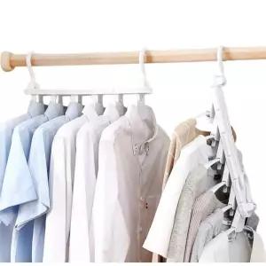 공간 활용 논슬립 6단 원터치 매직 옷걸이 6P 360도봉 니트 원목 이케아 논옷걸이 스탠드 행거 아기