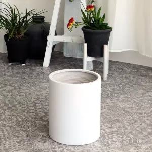 모던 수지 마블 원통형 화분 30x35cm 화이트디자인 식물 인테리어 소품 정원 꾸미기 장식