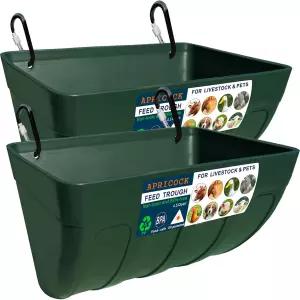 닭 사료 급수기 염소 - 2팩 5.5쿼트 오리 양치기 개 돼지 사슴 구스 칠면조 용품 외관 특허 제품