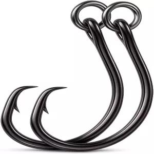 9KM DWLIFE 서클 후크 4X 25Pcs 강력한 부식 저항성 고탄소 강철 낚시 메기용 링 베이스 소금물