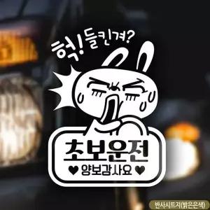 [RIZPICK]들킨겨토끼 초보운전 초보자동차스티커 반사