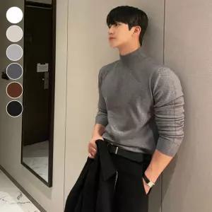 남성 슬림핏 반폴라 긴팔 니트티 목티 니트 남자 추천 목추천
