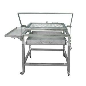 회전 뒤집기 바베큐그릴 생선구이 구이 스텐그릴 탁상용프레임블랙 신기 중형 탁상형