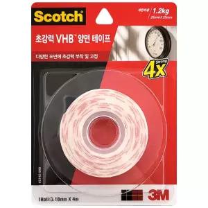 3M 초강력VHB 양면테이프(5140VHB) 18mmX4M 고정 접착 부착 초양면 VHB 스카치