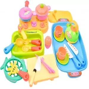 유즈 쿠킹 세트 uz cut 030+031+032 소꿉 주방 놀이 냄비 후라이팬 티타임 소품 썰기 소꼽 역할 엄마 요리