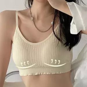 끈나시 민소매 크롭 티셔츠 레이스업 브라탑 이너탑 oYv9+3ifB