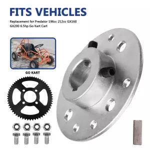 루이키모토 고 카트 1인치 보어 1/4인치 키웨이 리어 스틸 스프로킷 4홀 35 체인 60T 드라이브 프레데터