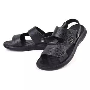 남자쪼리 남성 중년 가죽 샌들 슈즈 데일리 발편한 여름 슬리퍼