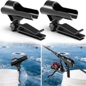 얼음 낚시를 위한 헌투리 조절식 버킷 로드 홀더 장착 시 클립 접이식 가능한 각도 액세서리