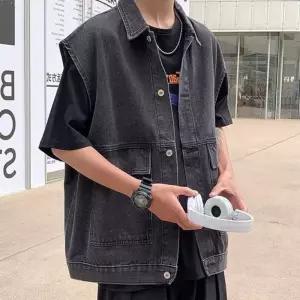 남성 루즈핏 티셔츠 맨투맨 레이어드 데님베스트 조끼 패딩 뽀글이 남자뽀이 여름 니트 무스탕 뽀이양털 이