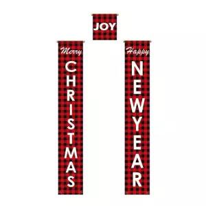 크리스마스현수막 세로형 성탄해피뉴이어연말 파티 산타가랜더 가랜더