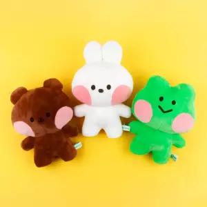 라인프렌즈 미니니 스탠딩 인형 3종 택1 디자인 캐릭터봉제 놀이 장난감 애착 곰인형 토끼 개구리 동물