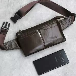 089 블루마운트 천연소가죽 남성 캐주얼 허리색 힙힙색 힙쌕 슬링백 슬링 여행용쌕 여행 크로스 미니 힙색