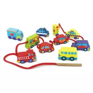 소근육 발달 및 집중력 향상에 좋은 원목 교통 실꿰기교구 우드 장난감 구슬꿰기 감각발 꿰기