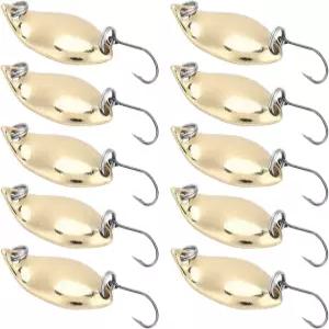 10개/로트 낚시 미끼 키트 워블러 숟가락 인공 연속 하드 액세서리 골드-2.5g