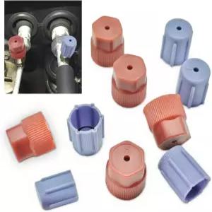 KITUREK 10PCS R134a 캡 에어컨 서비스 AC 시스템 충전 포트 A/C 밸브 코어 및 키트 R134A 장착된 대부분의