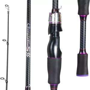 수가일랑 낚싯대 24톤 카본 유리 섬유 복합 방적 및 주조봉 베이스 송어 크래피 여행 낚시용 2피스 - 6피트