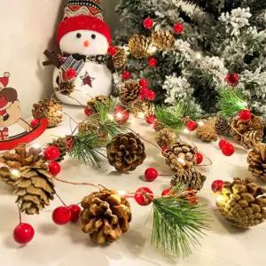 크리스마스 솔방울 가랜드 전구 20구 30구 포토존 트리꾸미기 데코 크리스마스등 불빛 포토 줄전구 LED 장