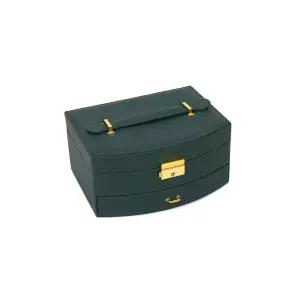 그린 주얼리 악세사리 보석함대용량 2단 가죽 정리함 화장대 여행보관함 휴대용 귀걸이케이스 수납함 반지