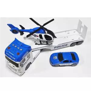 자이언트 경찰 트레일러 경찰차 헬기 미니카차 자동차 놀이 헬리콥터