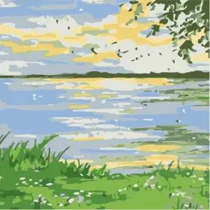 하모니아트 DIY 유화그리기 세트 20x20 잔잔한 호수아이러브페인팅 그림 재료 취미 그리기 DIY명화그리기 D