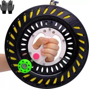 티안유플라이 카이트 릴 10.3인치 다이아 2600피트 스트링 잠금 및 커넥터가 있는 라인 와인더 스풀 블랙