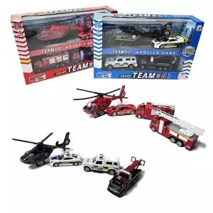 팀4 경찰차 소방차 세트 2개 1자동차 장난감 놀이 어린이