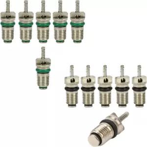 YehVeh 12 팩 에어컨 밸브 코어 키트 R134A 자동차 AC 냉매 누수 방지 고압 슈레이더 스템 A/C 시스템