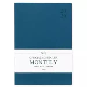 [문구/오피스] 스케줄러 2026 다이어리 월간 오피셜 피콕블루 빅 먼슬리 A4