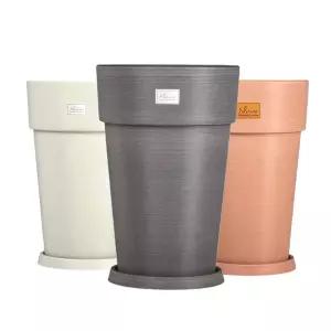 피클레온 WPC 화분 원형 롱2호 25x37cm분배 인테리어 정원 원예 베란다 디자인 심플한 무지 꽃화분 식물 플