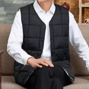 브이넥 안감기모 보온 경량 패딩 조끼 베스트 블랙 이너 방한