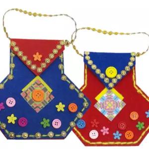 DIY 펠트 부직포 복주머니 만들기 10인용 세트공예 만들기재료 만들기교재 교구 학습 글로벌이지 뚝딱