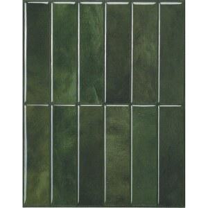 스마트 타일 필 앤 스틱 백스플래시 - 11.43인치 x 9인치 5장 주방, 욕실, 벽 타일, 세프루 그린용 3D 접착