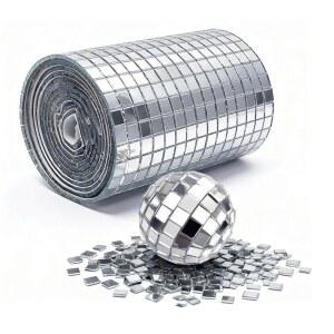 Bertork 5400pcs 자가 접착 거울 모자이크 타일, DIY 공예용 5x5mm 디스코 볼 파티 장식, 스티커 및 아트 프로젝트