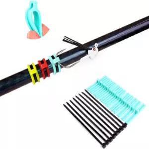 범용 낚시 바늘 보관기 - 모든 낚싯대용 실리콘 고정 홀더(바다까지 초경량) 나일론 지퍼 타이가 있는 12팩