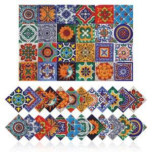 타일 스티커 벽 장식 욕실 주방 방수 PVC - 모자이크 스타일의 레트로 디자인이 적용된 2D 스티커(스타일 1, 4 x 인치)